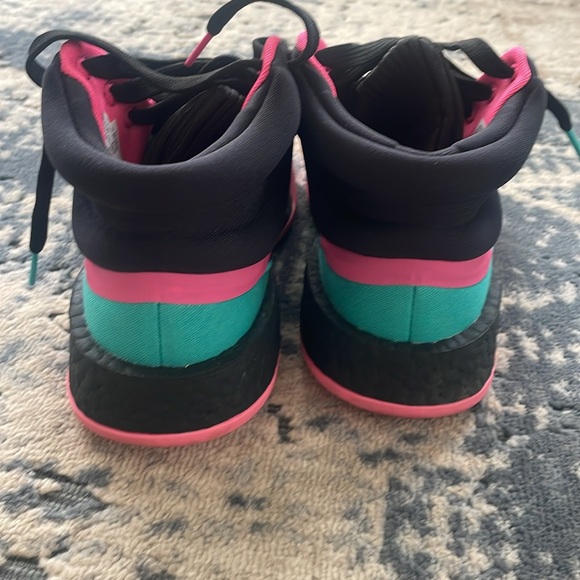 Adidas teal, black and pink high tops. M 8.5 - Picture 3 of 6